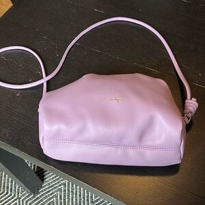 Nanette Lepore lavender purse with floral lining in GUC